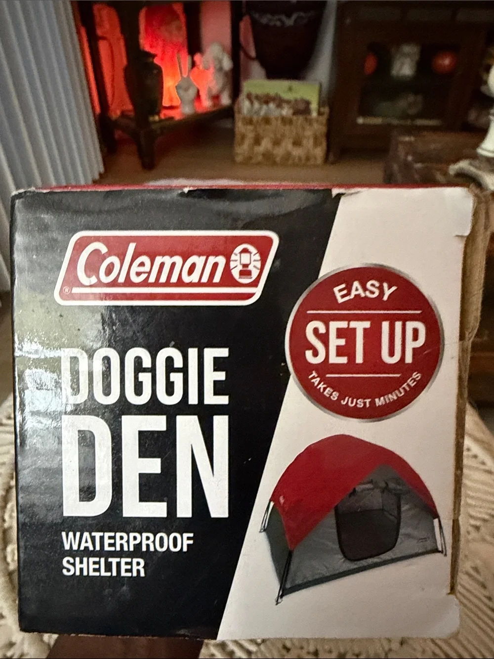 Coleman Red and Gray Doggie Tent - Portable Waterproof Pet Shelter